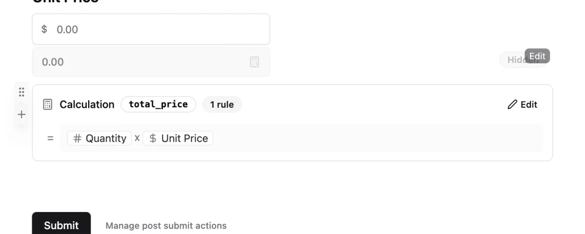 Calculation field in the builder
