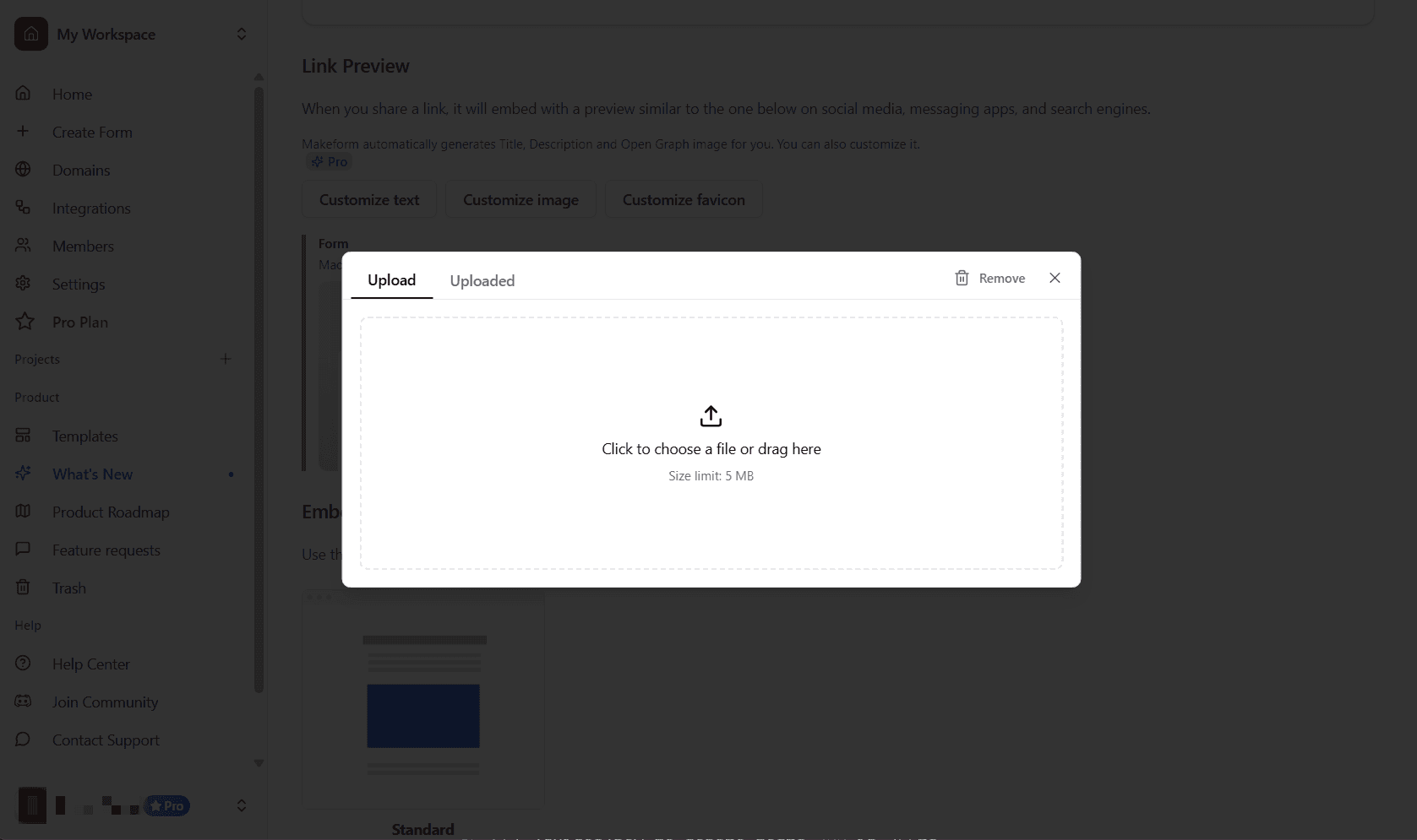 Customize Image Dialog