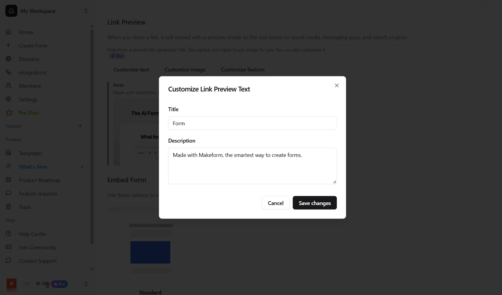 Customize link preview text