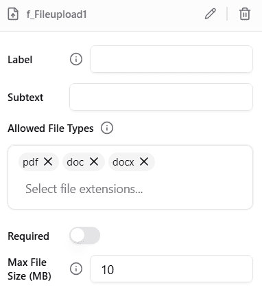File Upload Configuration