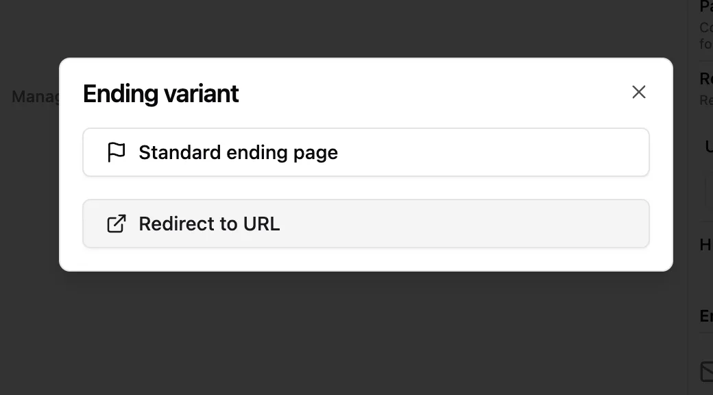Choose redirect ending variant